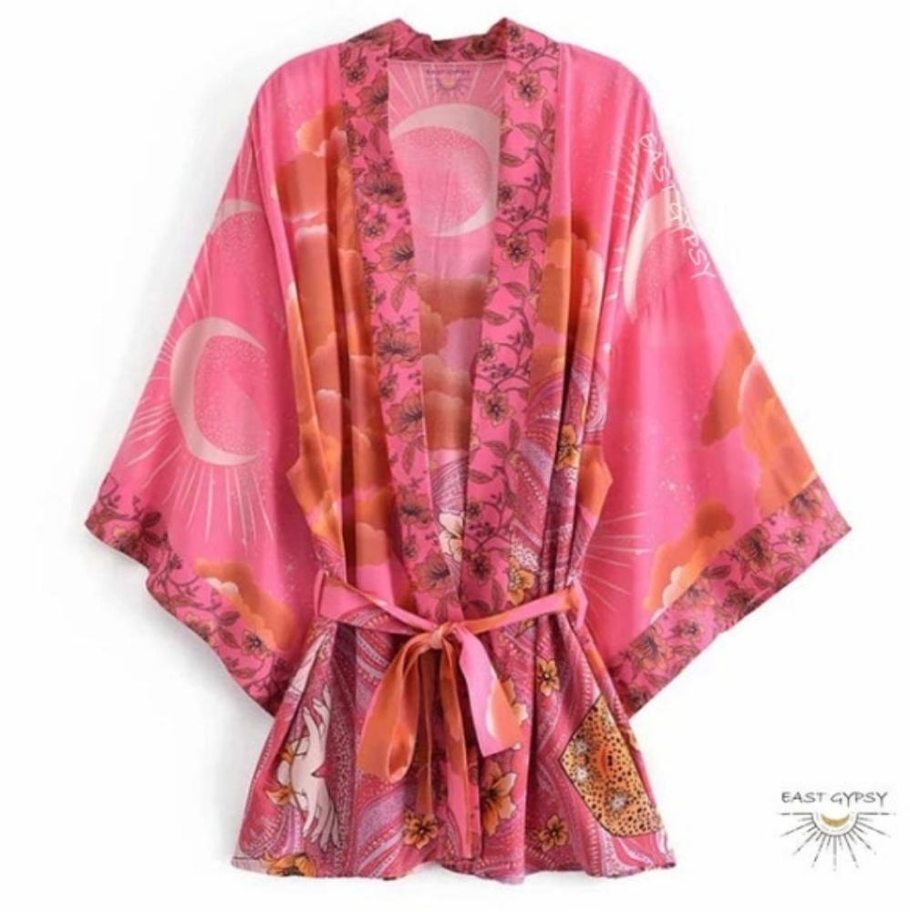 Under The Pink Gypsy Moon Kimono Cardigan